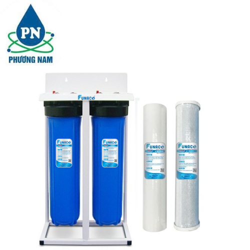 Lọc Nước Đầu Nguồn 2 Cấp Biglue 20inch Funaco (Xanh - Kèm Khung)