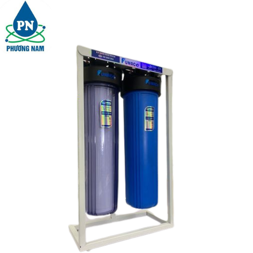 Lọc Nước Đầu Nguồn 2 Cấp Biglue 20inch Funaco (Trong-Xanh-Kèm Khung)
