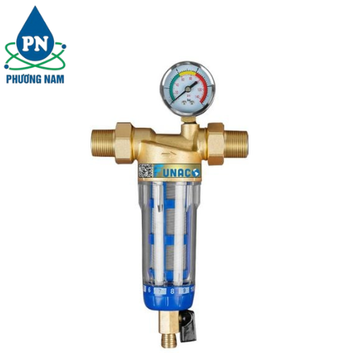 Bộ Lọc Nước Thô Đầu Nguồn Ren 21 Kèm Đồng Hồ Áp