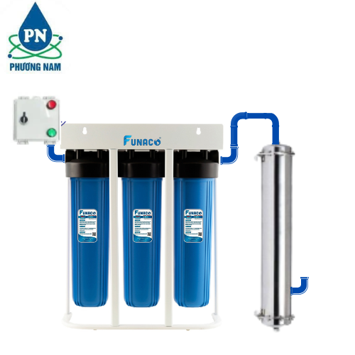 Lọc Nước Đầu Nguồn 3 Cấp Biglue UF- 3000L/h VTĐ Funaco