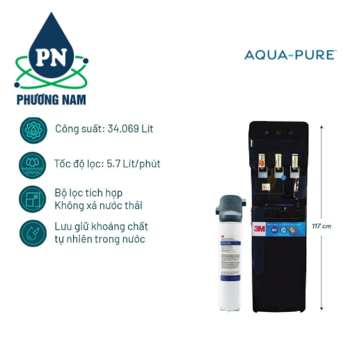 Cây Lọc Nước Nóng Lạnh 3M VN3-3V-BL (Tích Hợp 3M BREW120-MS)