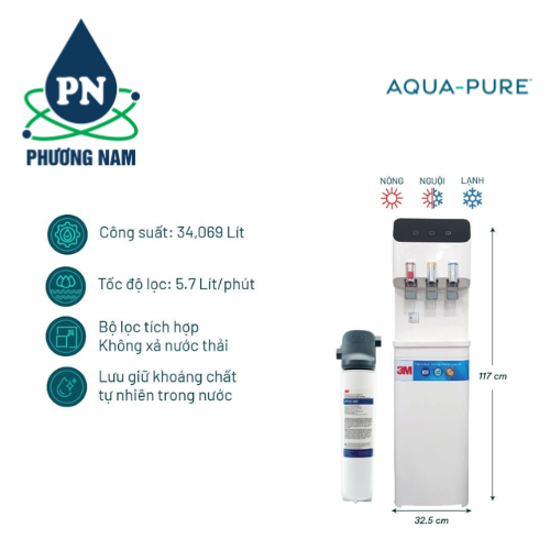 Cây Lọc Nước Nóng Lạnh 3M VN3-3V-WH (Tích Hợp 3M BREW120-MS)