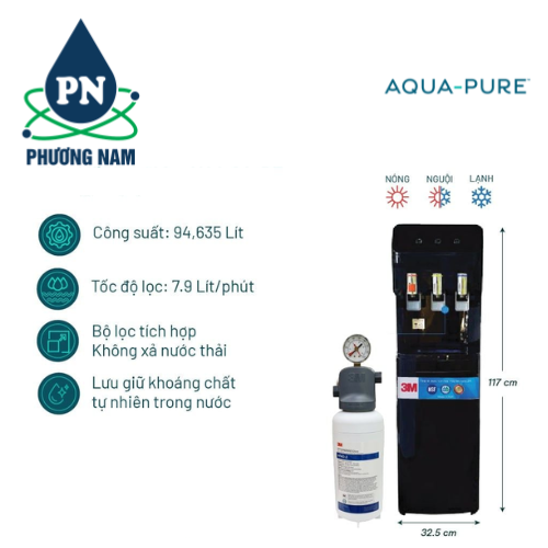Cây Lọc Nước Nóng Lạnh 3M VN4-3V-BL (Tích Hợp 3M ICE140-S)
