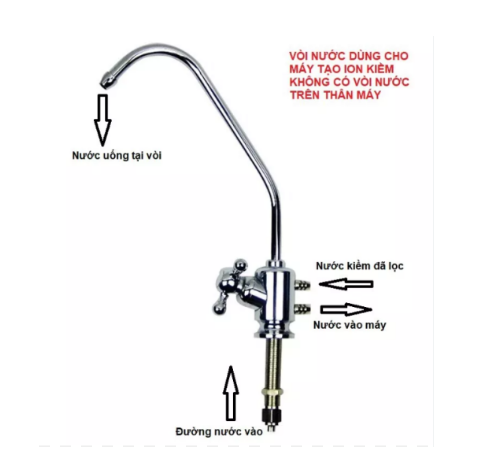 Vòi Máy Lọc Nước Ion Kiềm (Dùng cho máy không có vòi trên thân máy)
