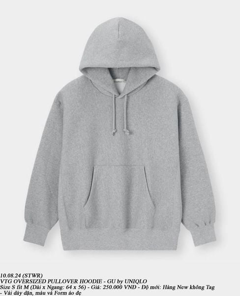  10.08.24 - VTG OVERSIZED PULLOVER HOODIE - GU by UNIQLO 