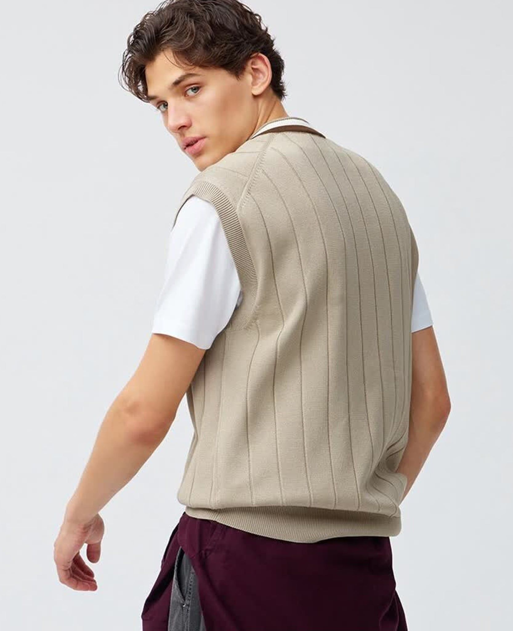  10.08.24 - VTG OVERSIZED KNIT VEST - GU BY UNIQLO 