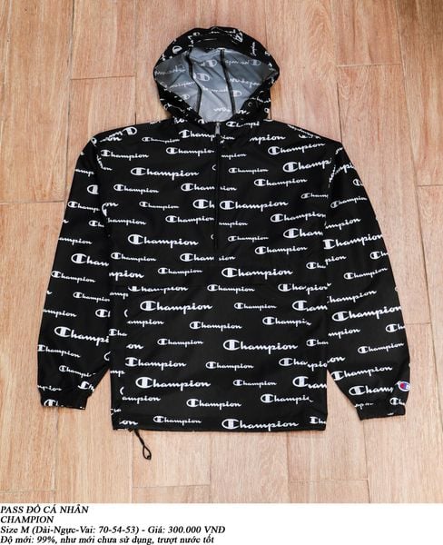  [PASS ĐỒ] - QUARTER ZIP WINDBREAKER JACKET - CHAMPION 