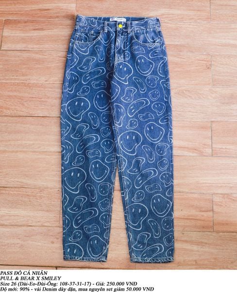  [PASS ĐỒ] - DENIM PANTS - PULL & BEAR X SMILEY 