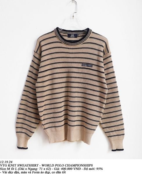  12.19.24 - VTG KNIT SWEATSHIRT - WORLD POLO CHAMPIONSHIPS 
