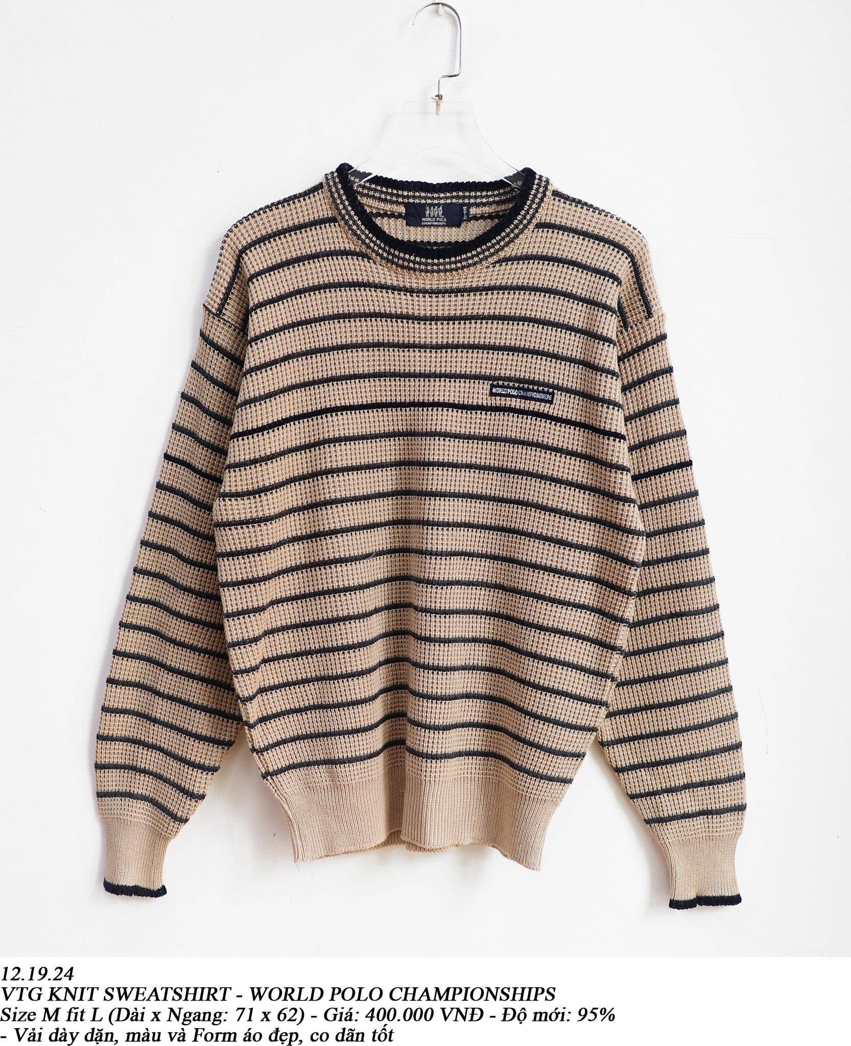  12.19.24 - VTG KNIT SWEATSHIRT - WORLD POLO CHAMPIONSHIPS 