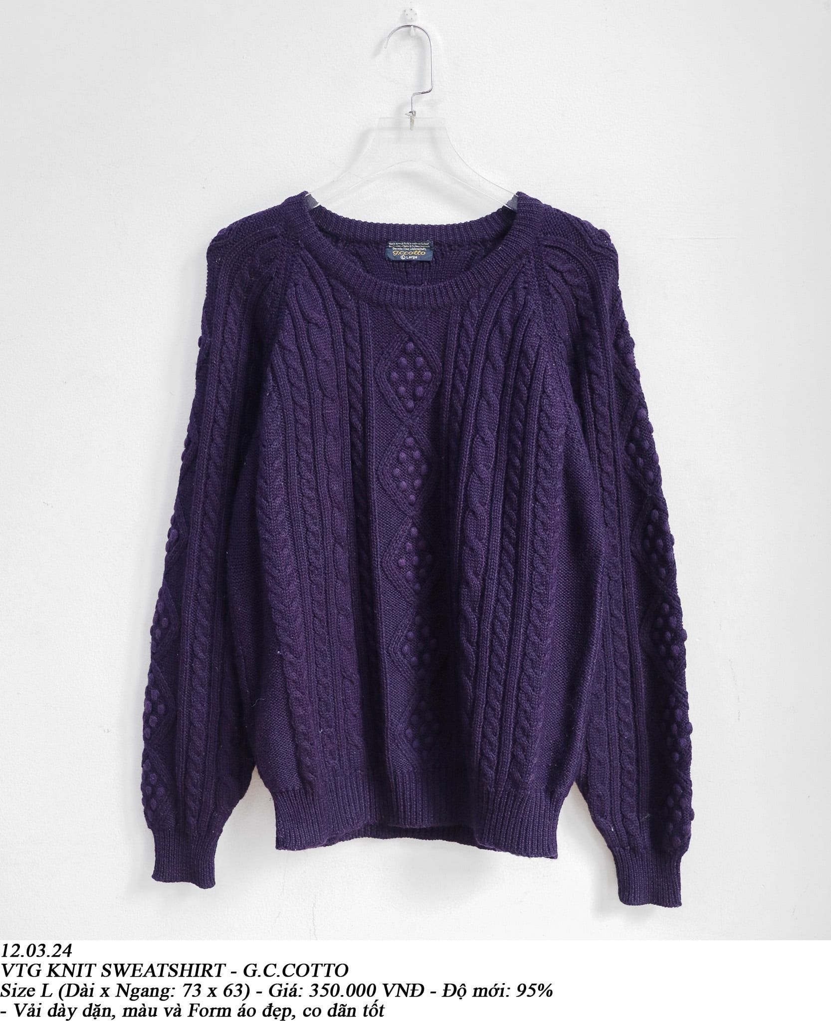  12.03.24 - VTG KNIT SWEATSHIRT - C.G.COTTO 