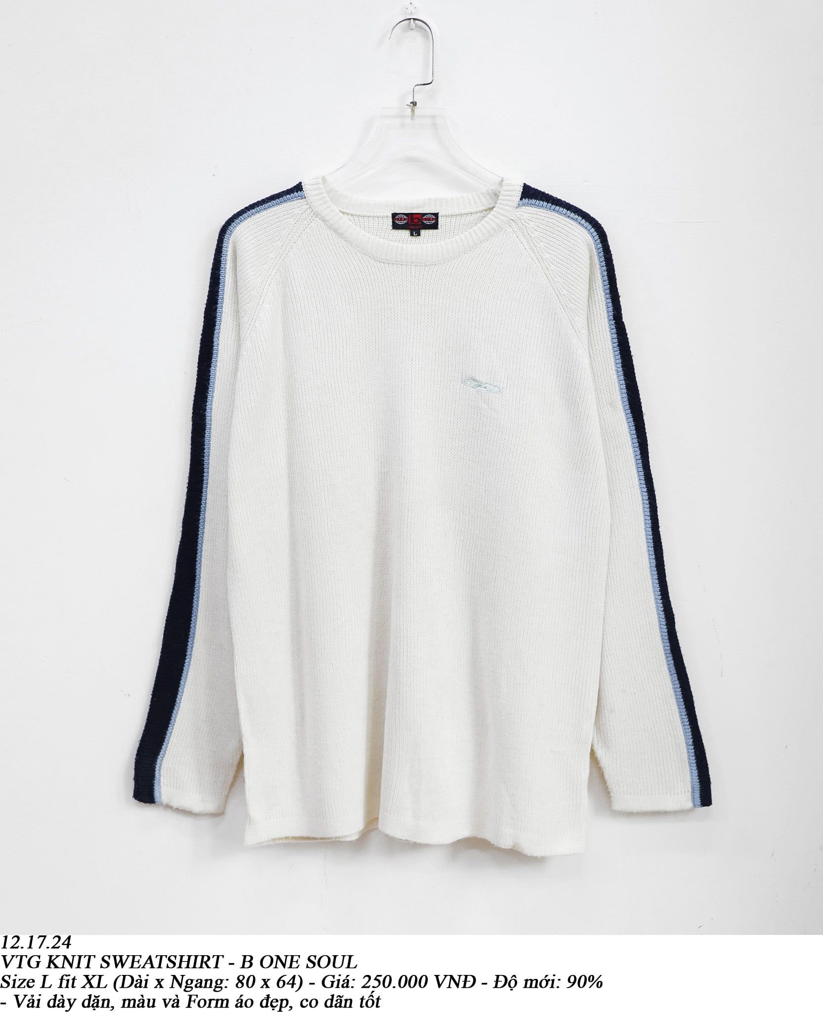  12.17.24 - VTG KNIT SWEATSHIRT - B ONE SOUL 