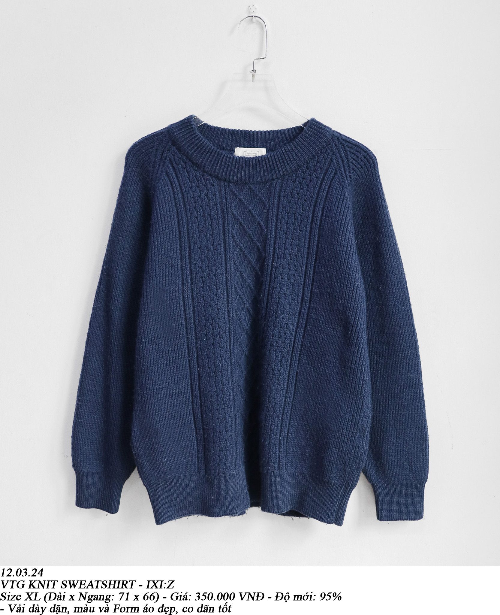  12.03.24 - VTG KNIT SWEATSHIRT - IXI:Z 