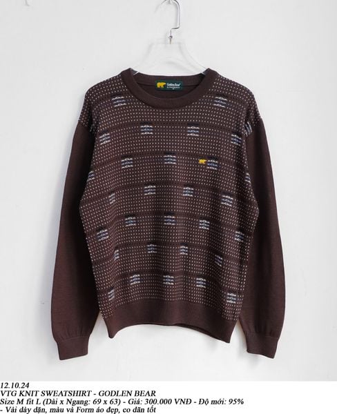  12.10.24 - VTG KNIT SWEATSHIRT - GOLDEN BEAR 