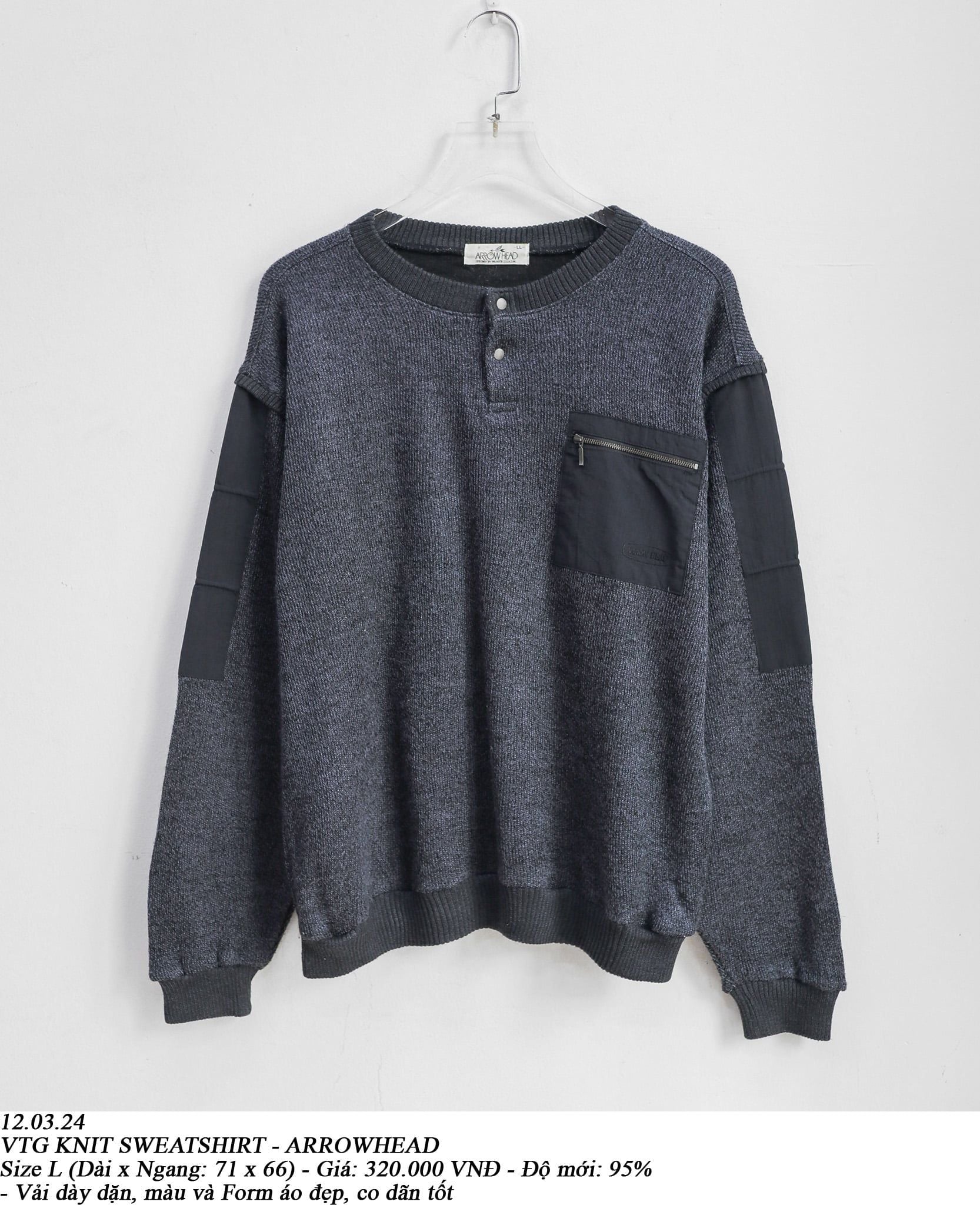  12.03.24 - VTG KNIT SWEATSHIRT - ARROWHEAD 
