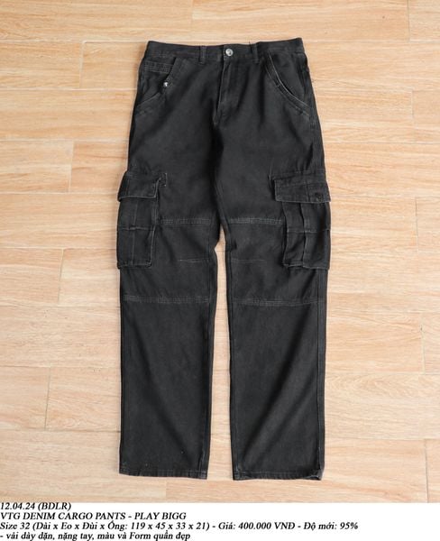  12.04.24 - VTG DENIM CARGO PANTS - PLAY BIGG 