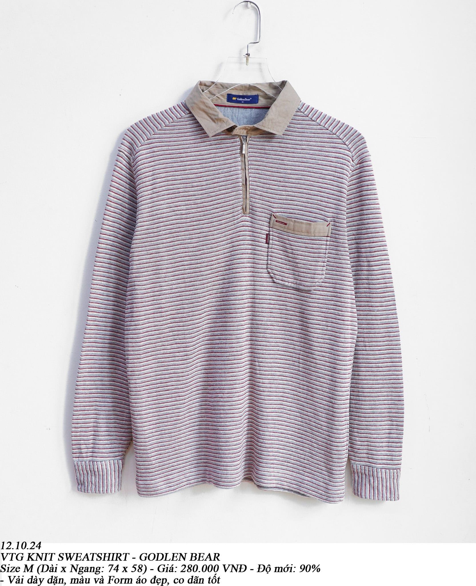  12.10.24 - VTG KNIT SWEATSHIRT - GOLDEN BEAR 