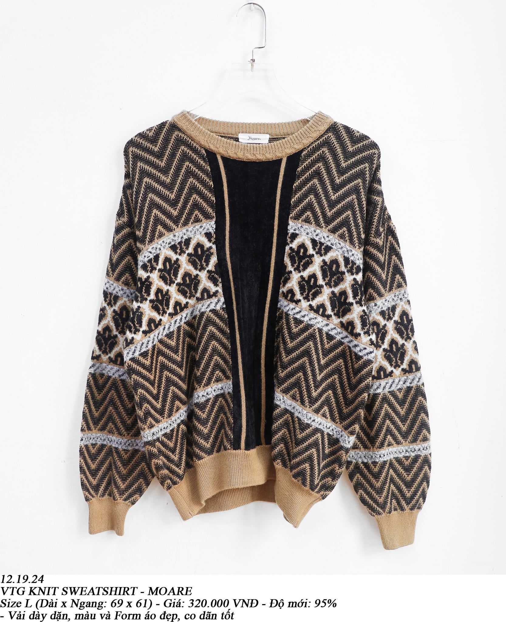  12.19.24 - VTG KNIT SWEATSHIRT - MOARE 