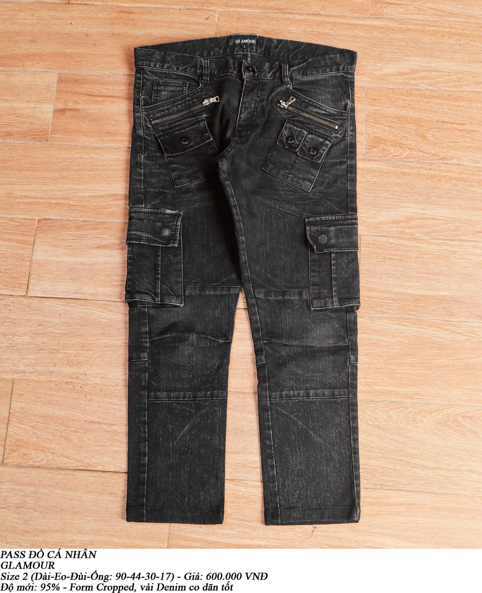  [PASS ĐỒ] - CROPPED DENIM CARGO PANTS - GLAMOUR 