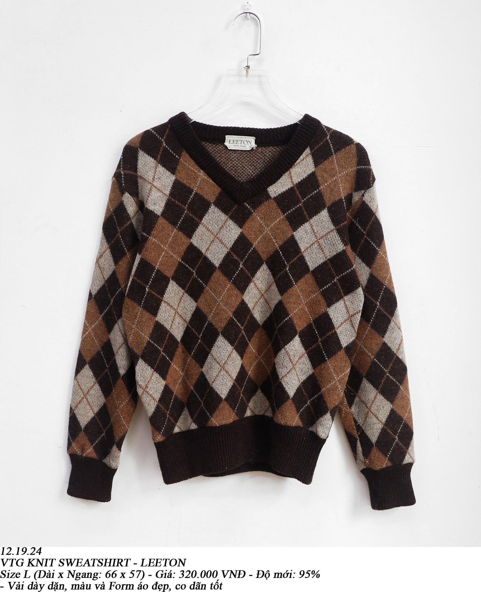  12.19.24 - VTG KNIT SWEATSHIRT - LEETON 