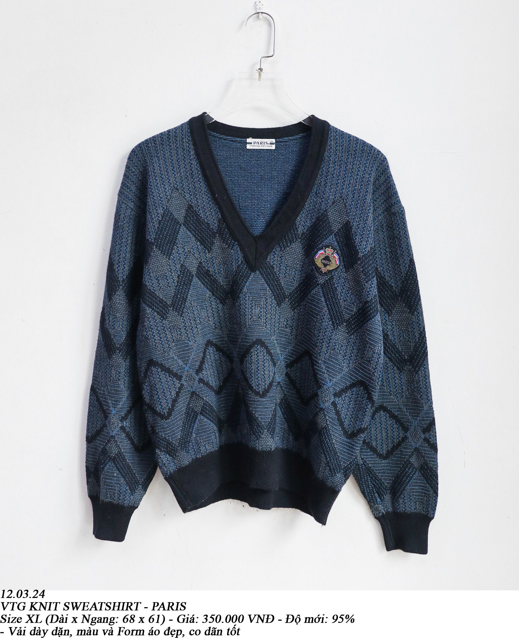  12.03.24 - VTG KNIT SWEATSHIRT - PARIS 