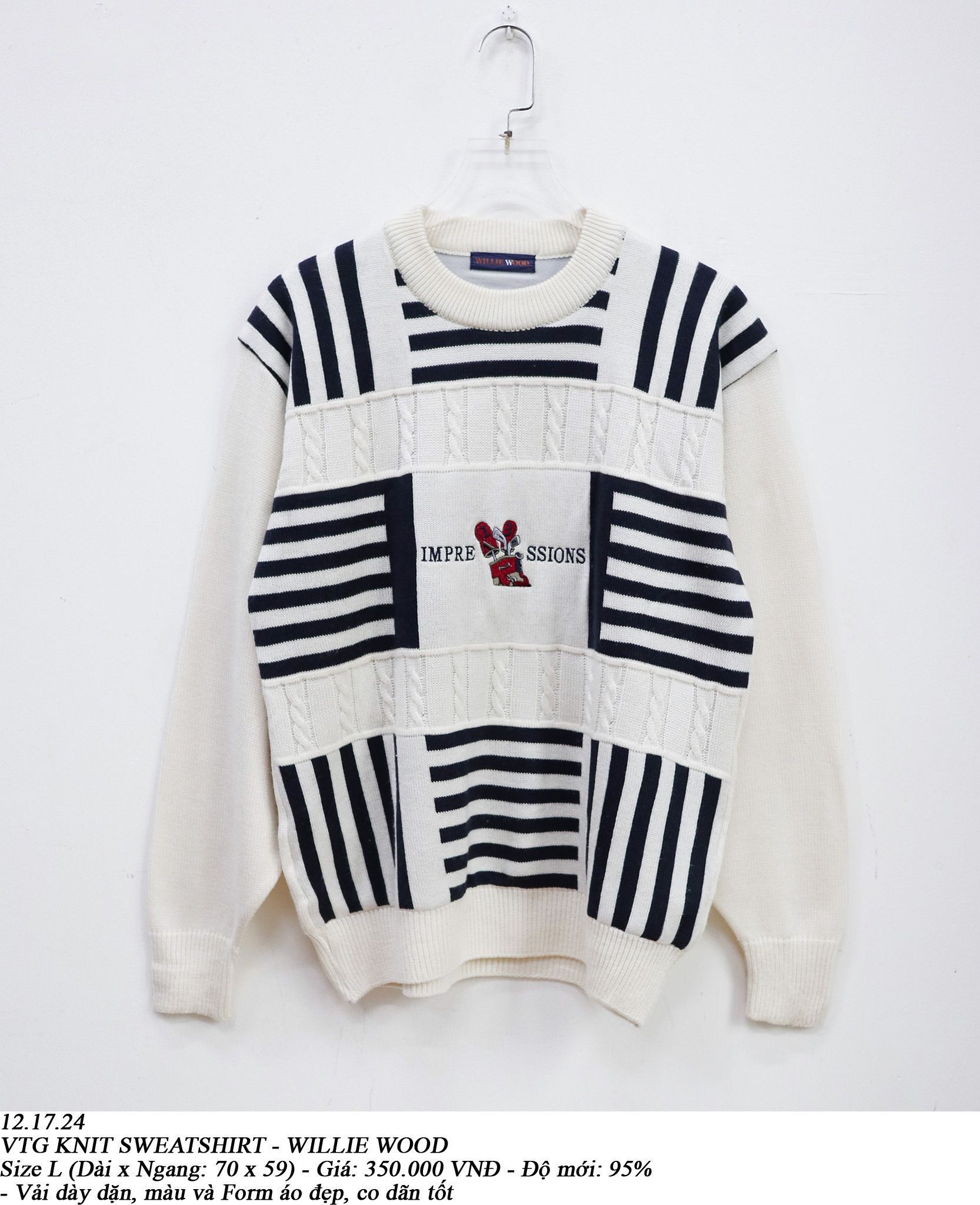 12.17.24 - VTG KNIT SWEATSHIRT - WILLIE WOOD 