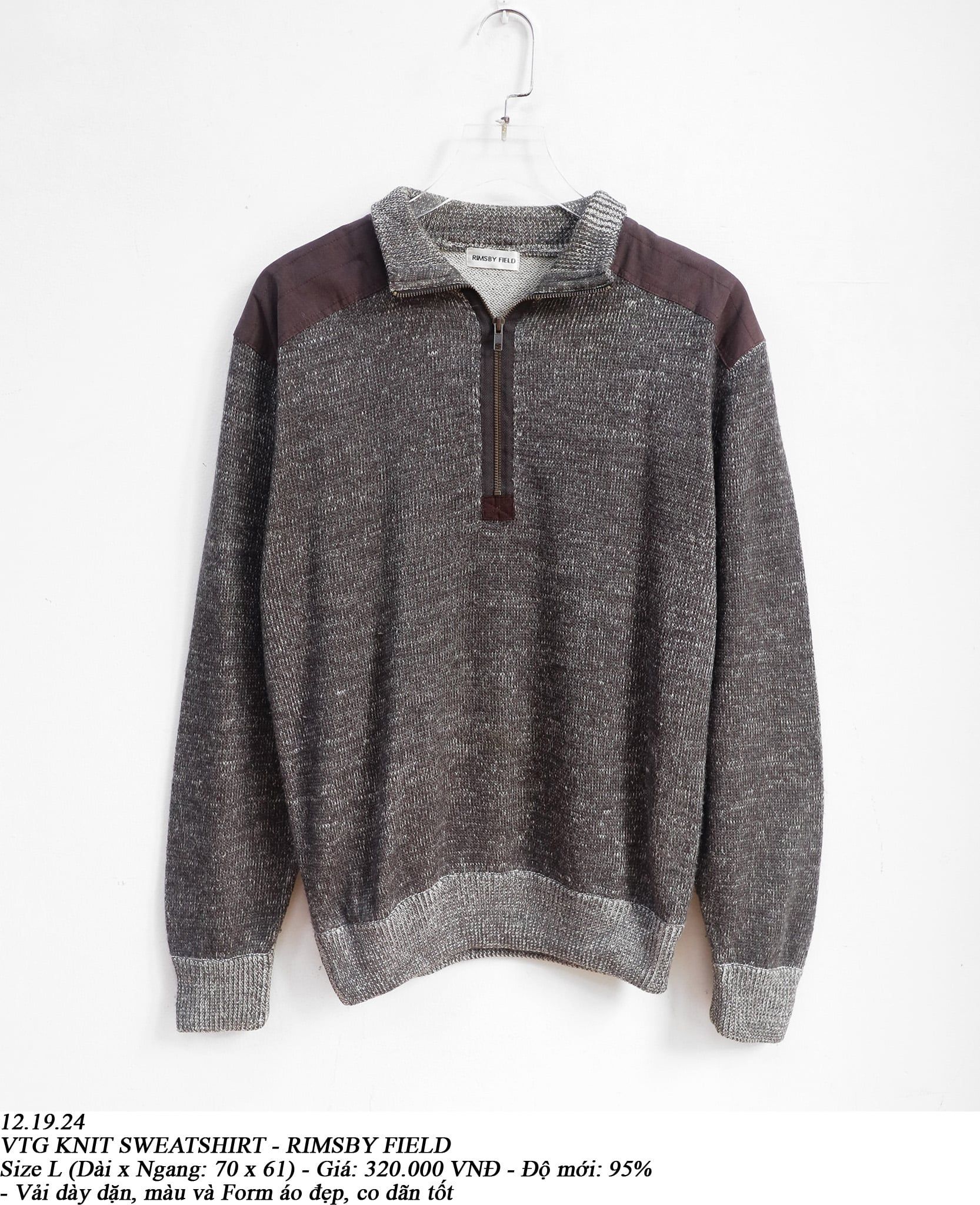  12.19.24 - VTG KNIT SWEATSHIRT - RIMSBY FIELD 