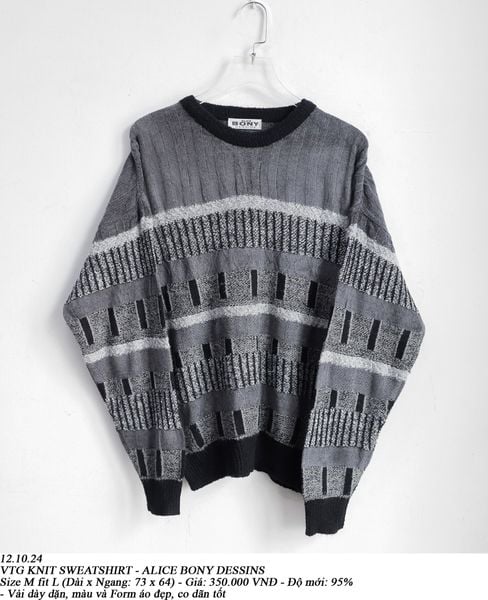  12.10.24 - VTG KNIT SWEATSHIRT - ALICE PONY DESSINS 