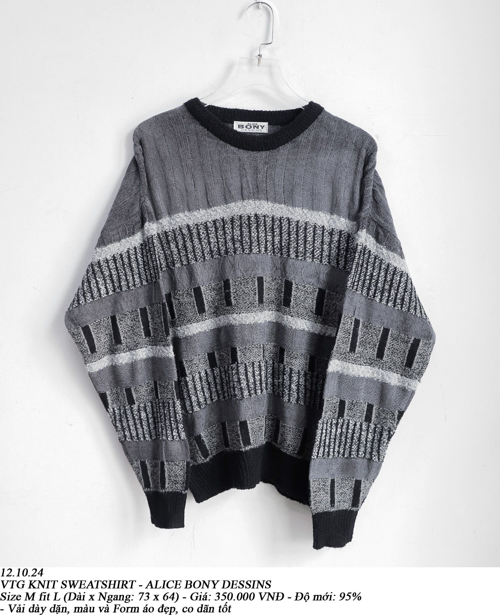  12.10.24 - VTG KNIT SWEATSHIRT - ALICE PONY DESSINS 