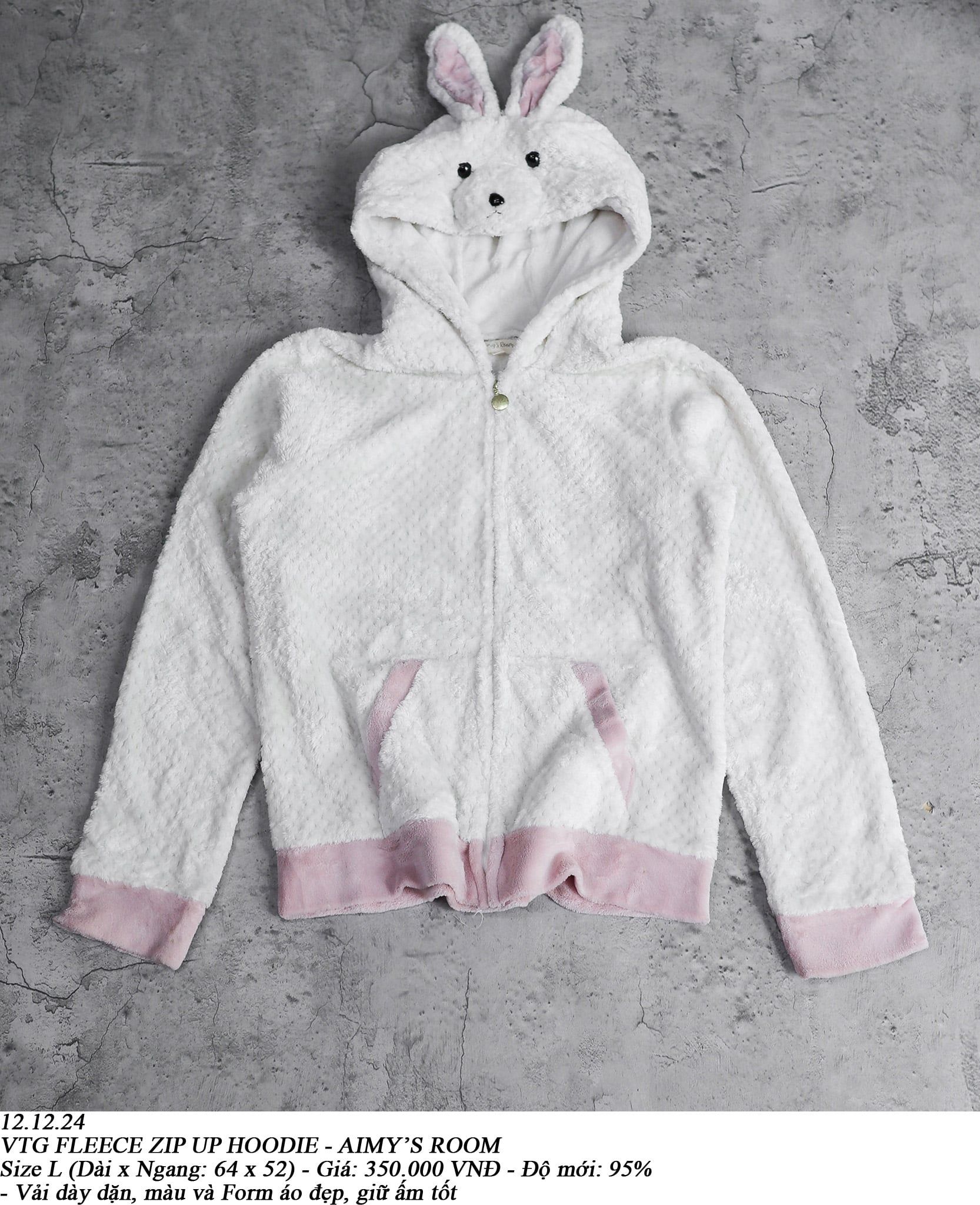  12.12.24 - VTG FLEECE ZIP UP HOODIE - AIMY'S ROOM 