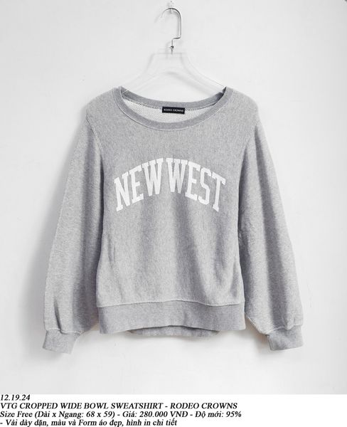  12.19.24 - VTG CROPPED WIDE BOWL SWEATSHIRT - RODEO CROWNS 