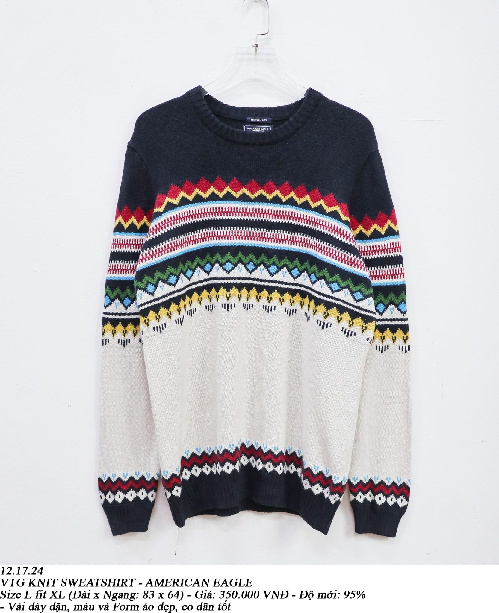  12.17.24 - VTG KNIT SWEATSHIRT - AMERICAN EAGLE 