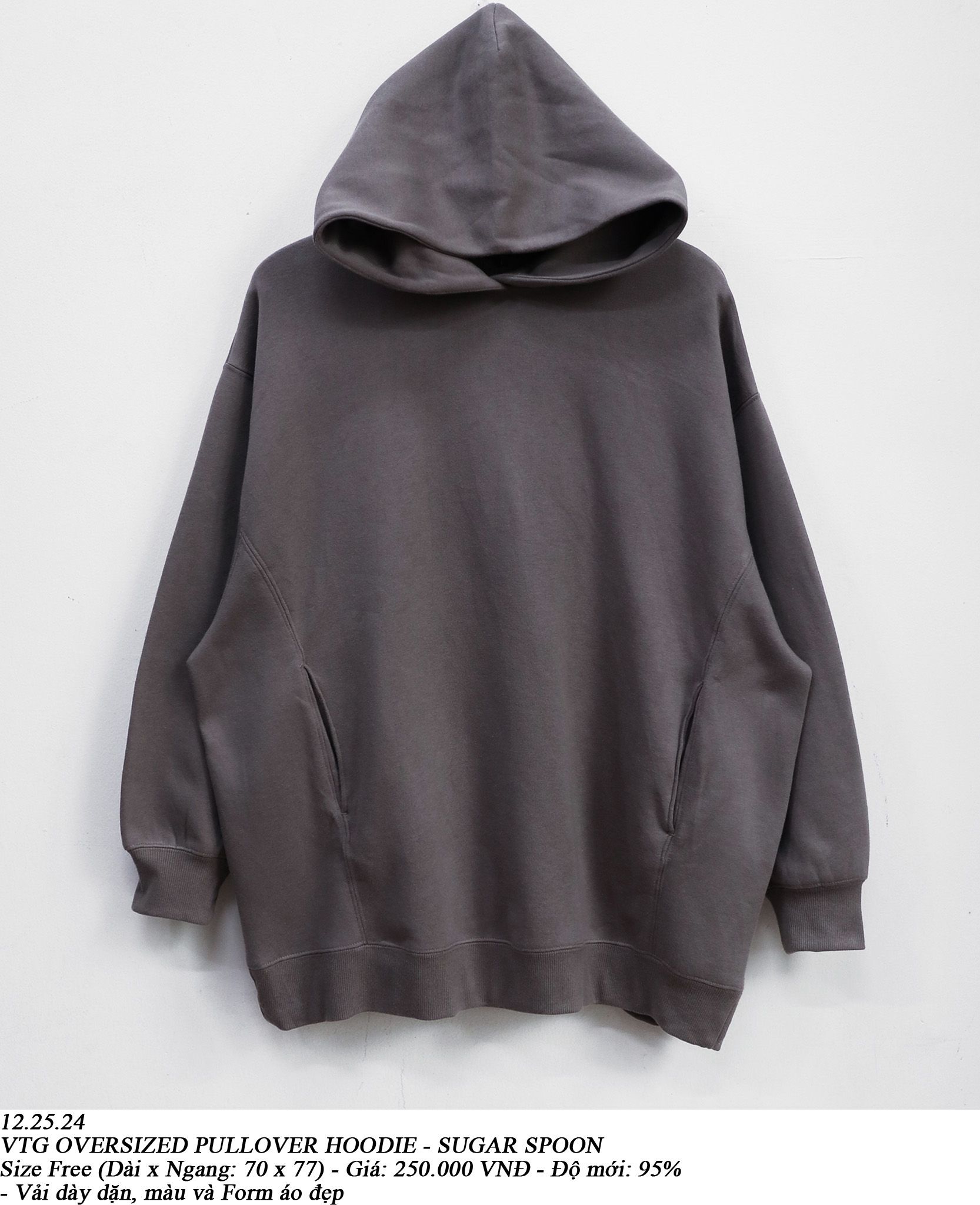  12.25.24 - VTG OVERSIZED PULLOVER HOODIE - SUGAR SPOON 