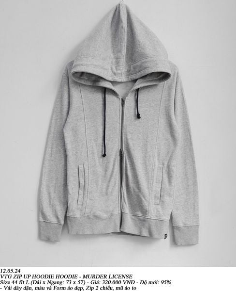  12.05.24 - VTG ZIP UP HOODIE - MURDER LICENSE 