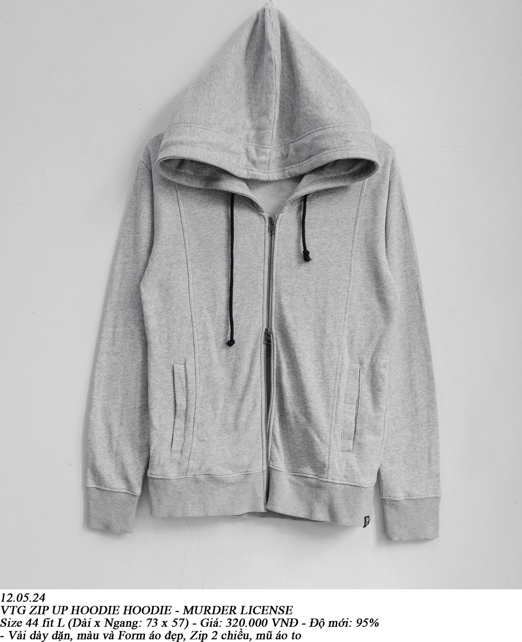  12.05.24 - VTG ZIP UP HOODIE - MURDER LICENSE 