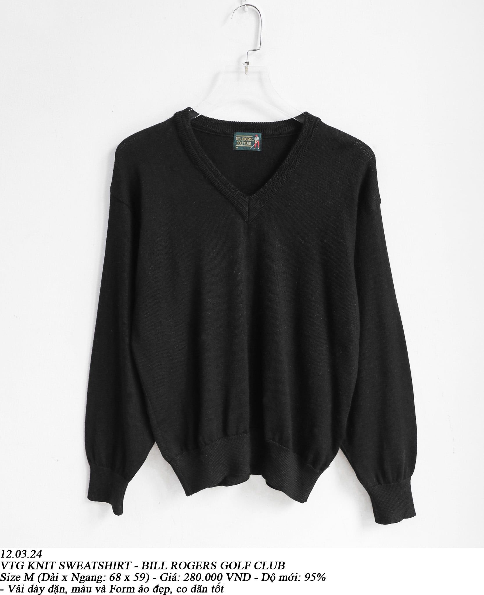  12.03.24 - VTG KNIT SWEATSHIRT - BILL ROGERS GOLF CLUB 