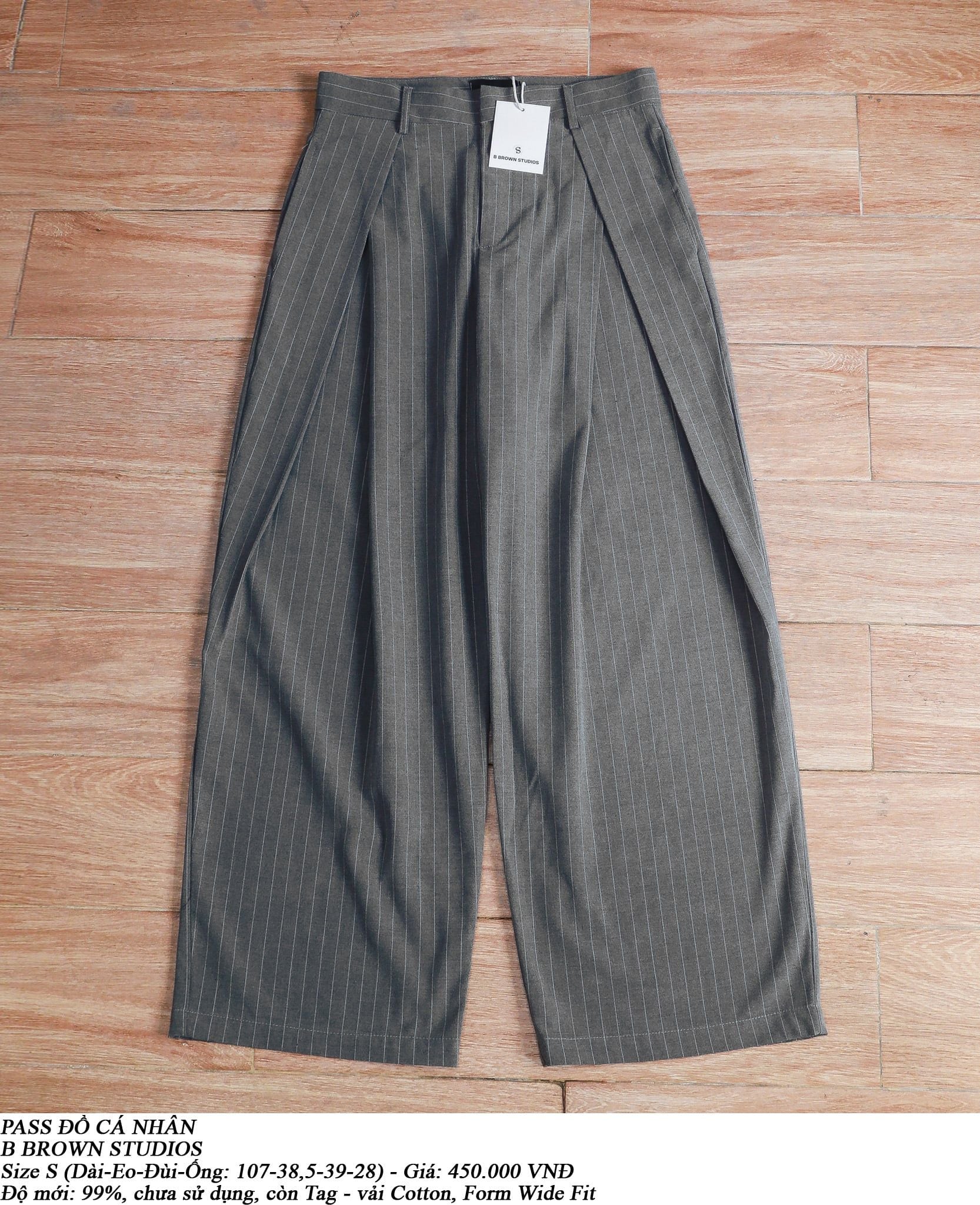  [PASS ĐỒ] - WIDE FIT DRESS PANTS - B BROWN STUDIOS 