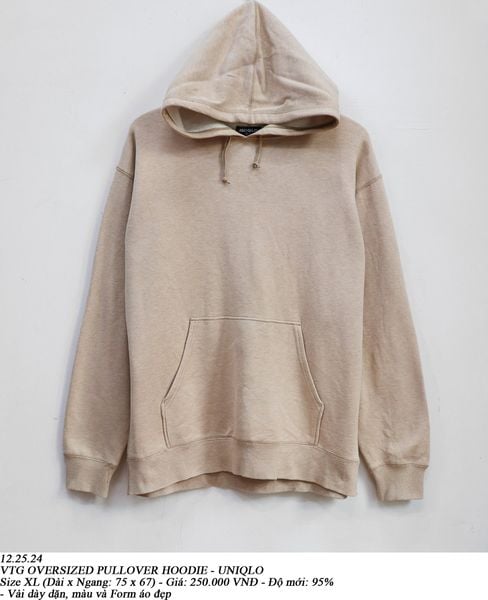  12.25.24 - VTG OVERSIZED PULLOVER HOODIE - UNIQLO 