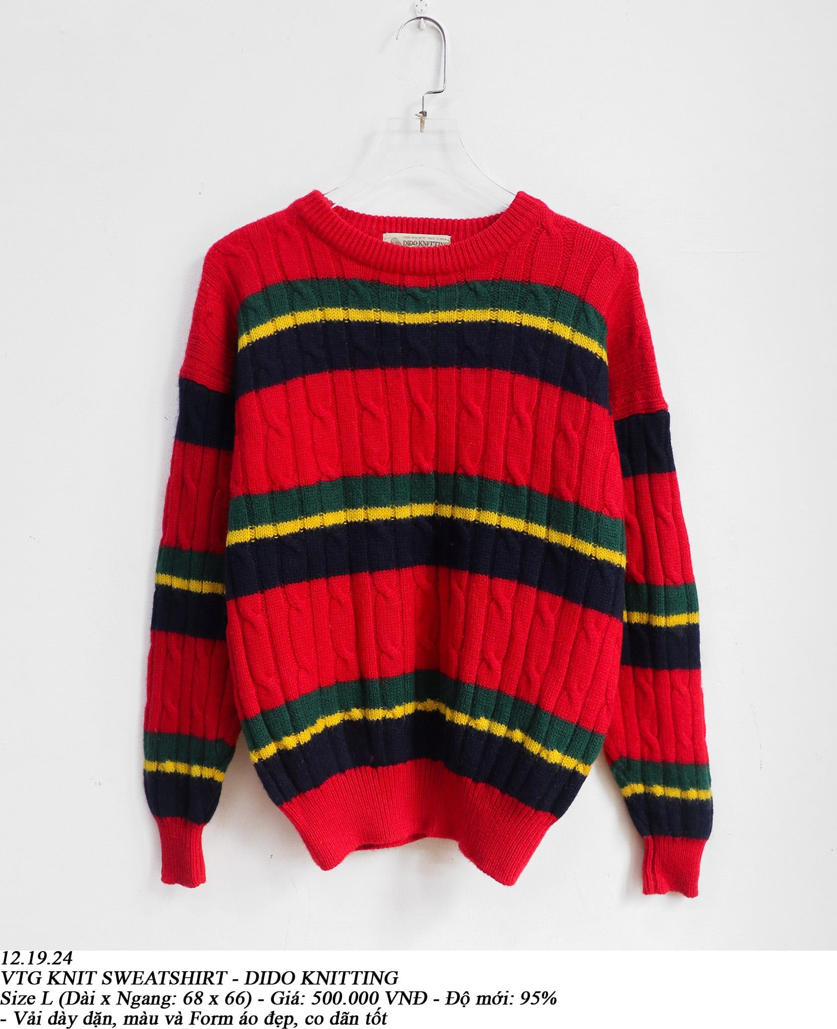  12.19.24 - VTG KNIT SWEATSHIRT - DIDO KNITTING 