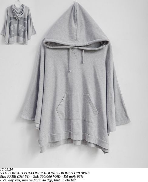  12.05.24 - VTG PONCHO PULLOVER HOODIE - RODEO CROWNS 