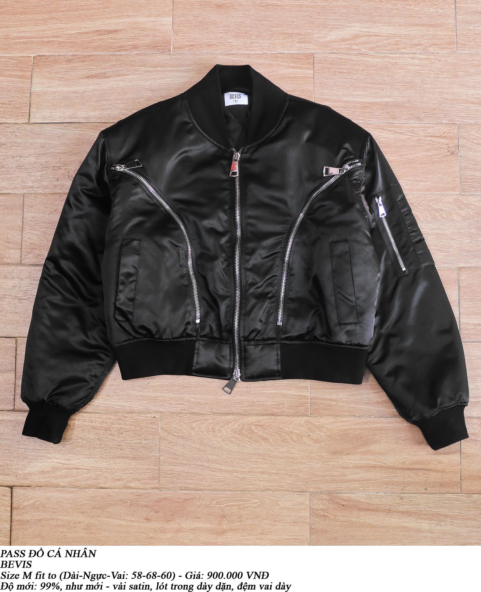  [PASS ĐỒ] - SATIN BOMBER JACKET - BEVIS 