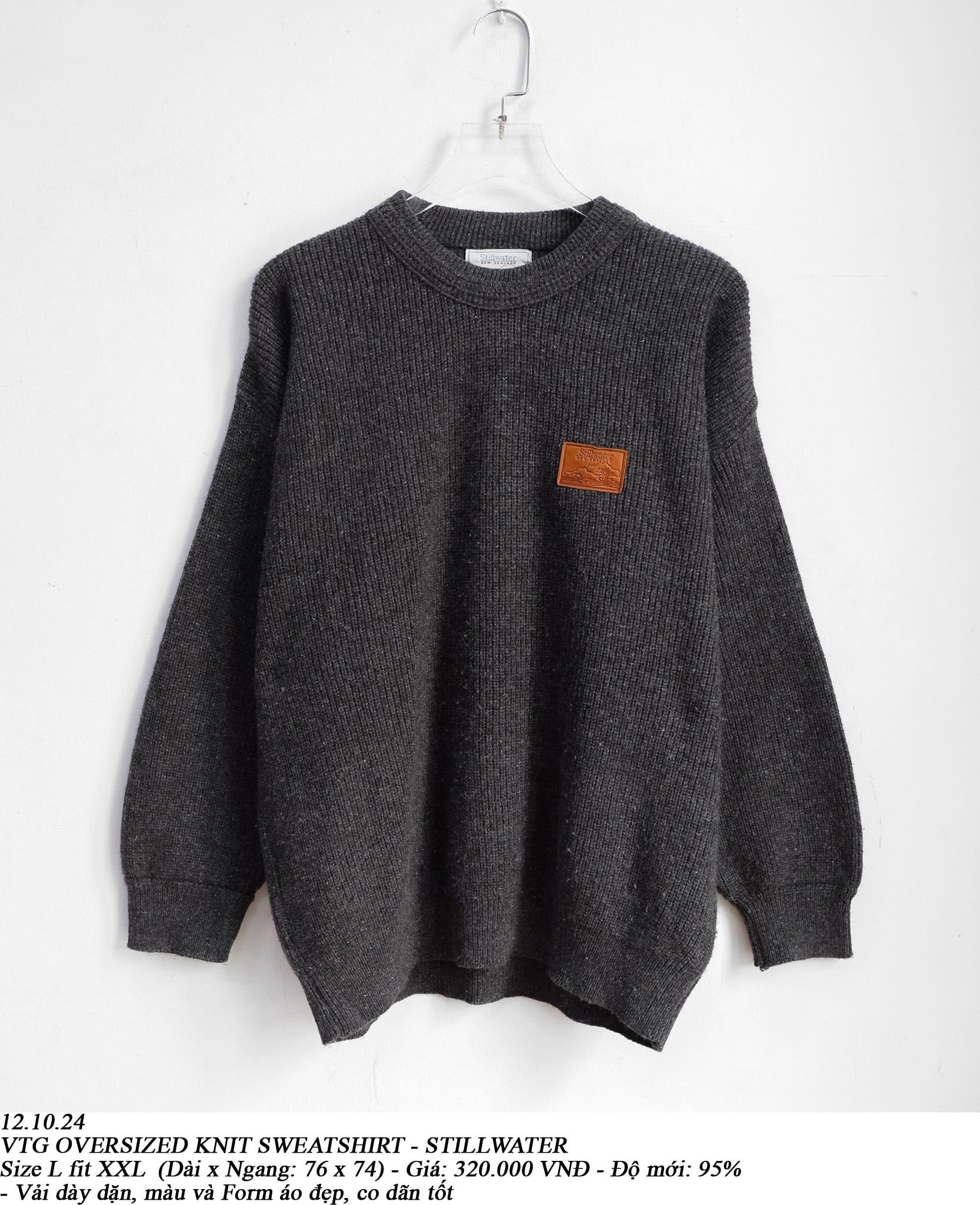  12.10.24 - VTG OVERSIZED KNIT SWEATSHIRT - STILLWATER 