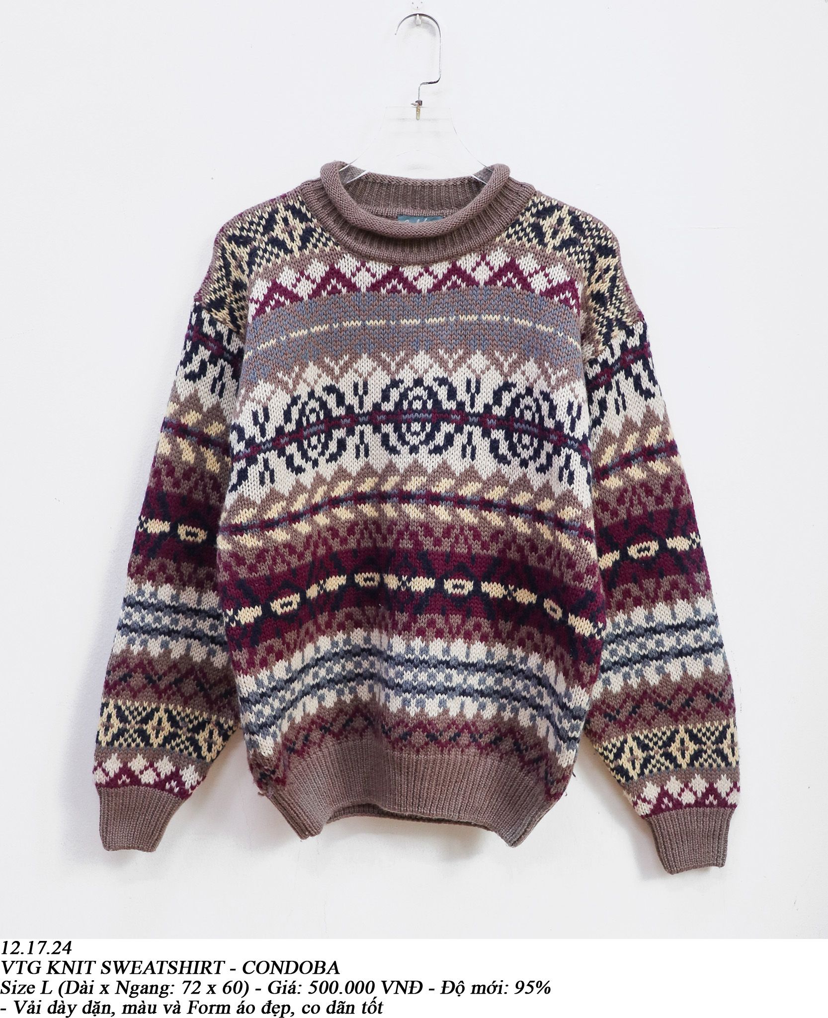 12.17.24 - VTG KNIT SWEATSHIRT - CONDOBA 