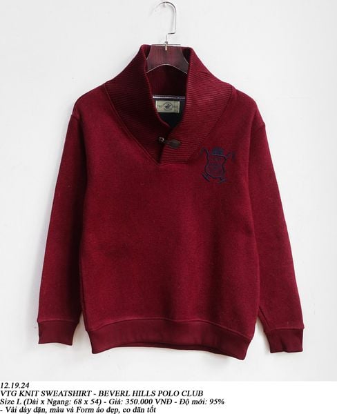  12.19.24 - VTG KNIT SWEATSHIRT - BERVELY HILLS POLO CLUB 