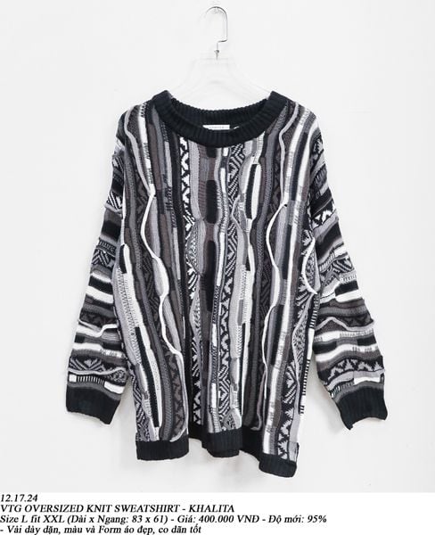 12.17.24 - VTG OVERSIZED KNIT SWEATSHIRT - KHALITA 