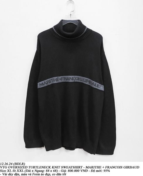  12.26.24 - VTG OVERSIZED TURTLENECK KNIT SWEATSHIRT - MARITHE+ FRANCOIS GIRBAUD 