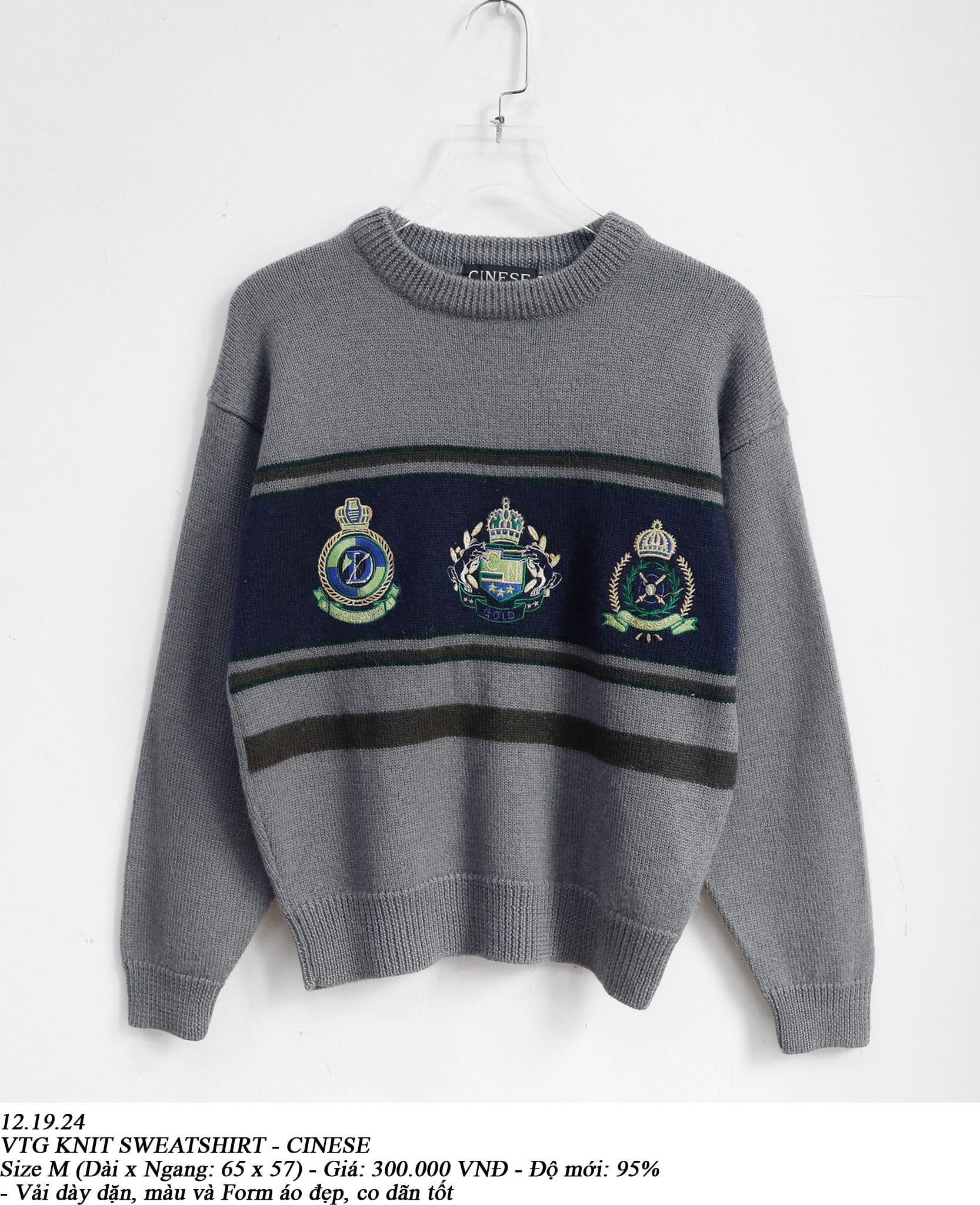  12.19.24 - VTG KNIT SWEATSHIRT - CINESE 