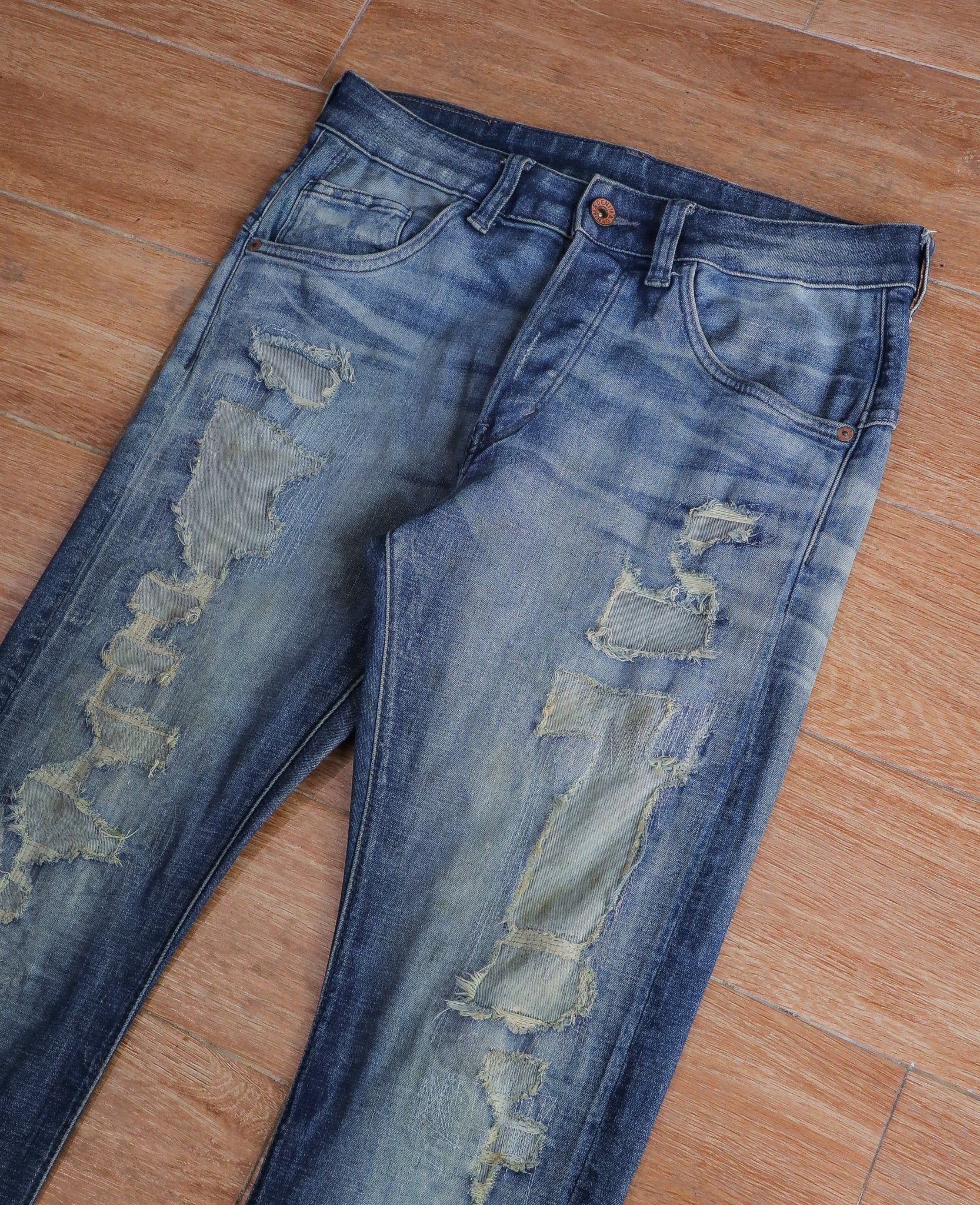  11.11.24 - VTG TAPERED LOW WAIST DENIM PANTS - H&M DIVIDED 