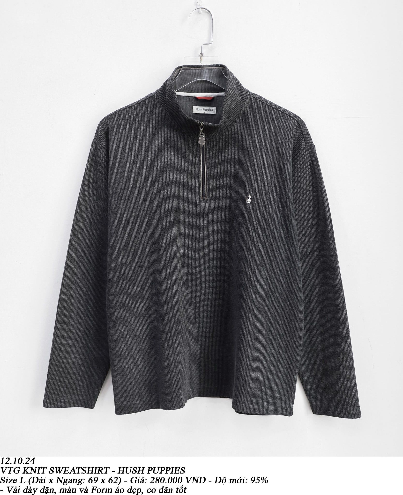  12.10.24 - VTG KNIT SWEATSHIRT - HUSH PUPPIES 