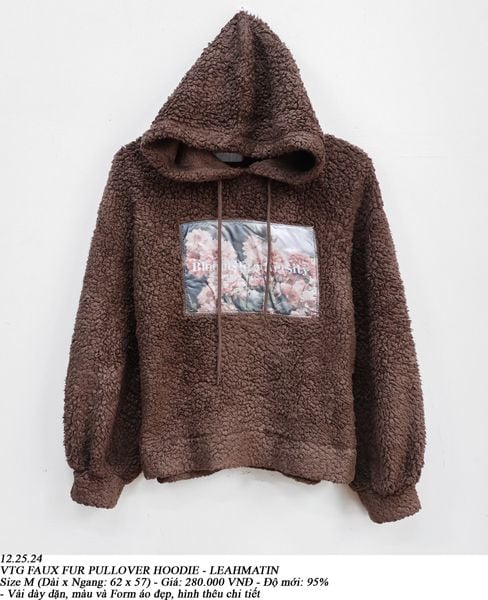  12.25.24 - VTG FAUX FUR PULLOVER HOODIE - LEAHMATIN 